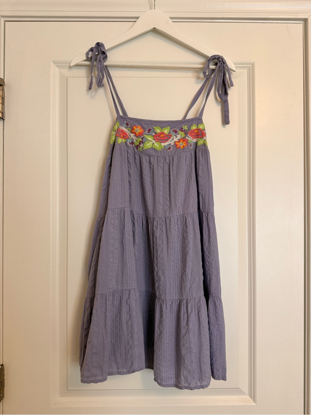 Urban Outfitters Purple Embroidered Babydoll Mini Dress | XS | Cottagecore Boho